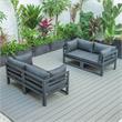 LeisureMod Chelsea 4-Piece Patio Sectional Loveseat Set with Black Cushions