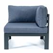 LeisureMod Chelsea 5-Pc Loveseats and Coffee Table Set with Blue Cushions
