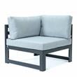 LeisureMod Chelsea 5-Pc Loveseats and Coffee Table Set with Light Grey Cushions