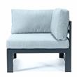 LeisureMod Chelsea 5-Pc Loveseats and Coffee Table Set with Light Grey Cushions