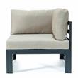 LeisureMod Chelsea 5-Pc Loveseat and Fire Pit Table Set with Beige Cushions