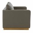 LeisureMod Nervo Modern Leather Loveseat With Gold Base In Gray