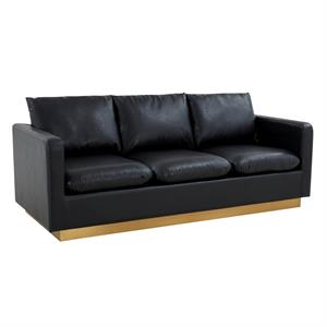 leisuremod nervo modern leather sofa with gold base