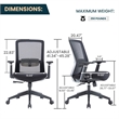 LeisureMod Ingram Office Task Chair with Adjustable Armrests in Black