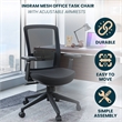 LeisureMod Ingram Office Task Chair with Adjustable Armrests in Black