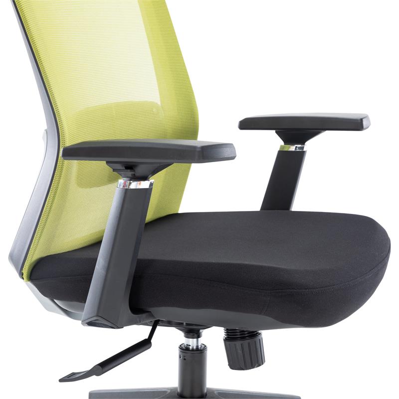 LeisureMod Ingram Modern Office Task Chair with Adjustable Armrests in Green