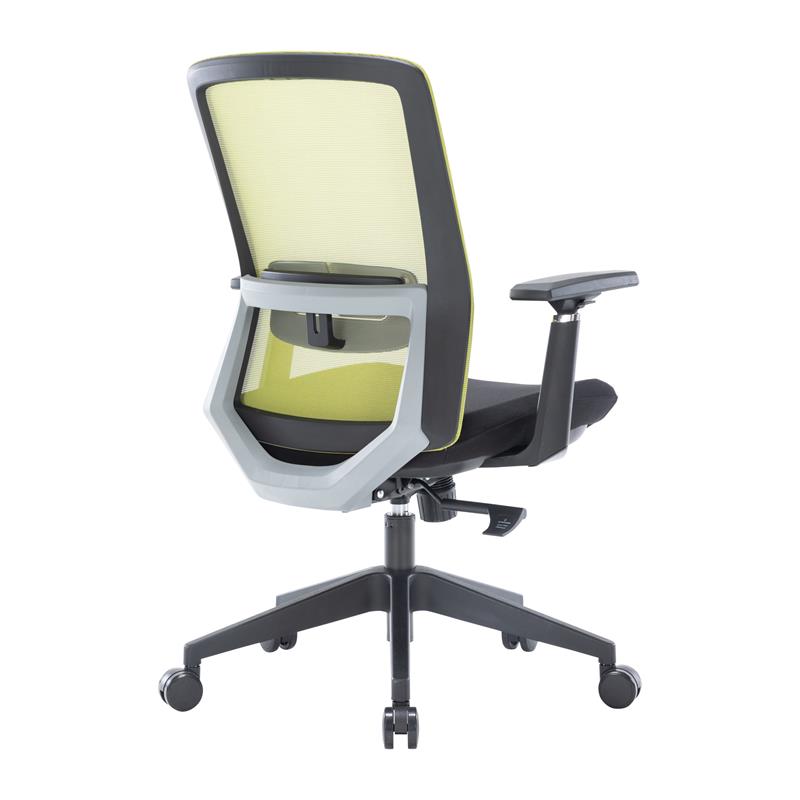 LeisureMod Ingram Modern Office Task Chair with Adjustable Armrests in Green