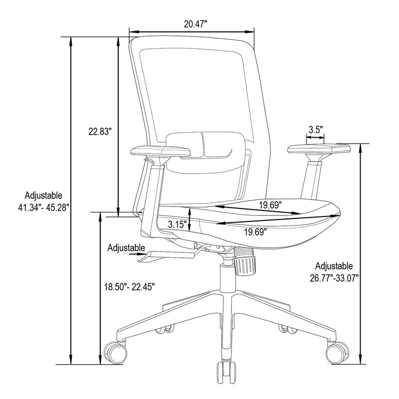 LeisureMod Ingram Modern Office Task Chair with Adjustable Armrests in Green
