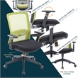 LeisureMod Ingram Modern Office Task Chair with Adjustable Armrests in Green