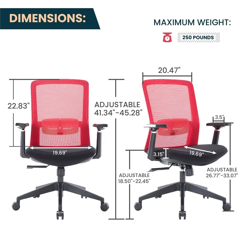 Modern red office online chair