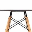 LeisureMod Dover Round Bistro Black Wood Top Dining Table With Eiffel Base