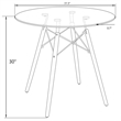 LeisureMod Dover Round Bistro Black Wood Top Dining Table With Eiffel Base