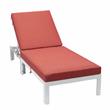 LeisureMod Chelsea Aluminum Outdoor Chaise Lounge Chair With Red Cushion