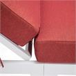 LeisureMod Chelsea Aluminum Outdoor Chaise Lounge Chair With Red Cushion