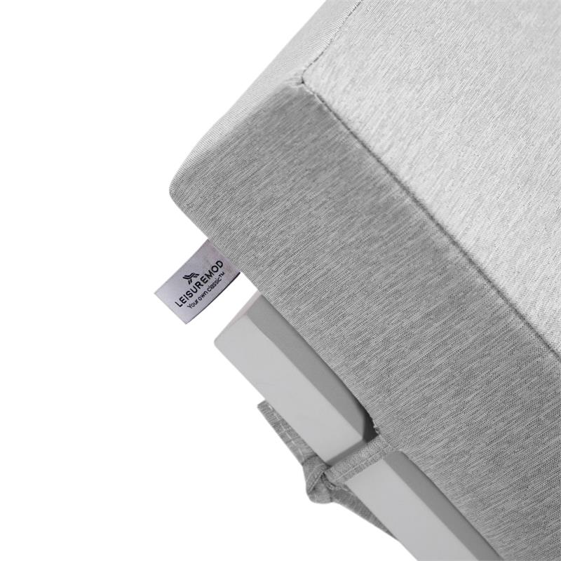 LeisureMod Chelsea Aluminum Outdoor Chaise Lounge Chair With Light Grey Cushion