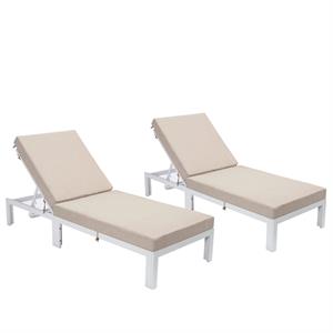 leisuremod chelsea aluminum outdoor chaise lounge chair (set of 2)