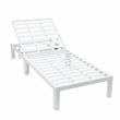 LeisureMod Chelsea Aluminum Outdoor Chaise Lounge Chair in Light Grey Set of 2
