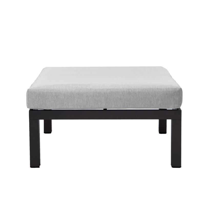 LeisureMod Hamilton 6-Peice Patio Conversation Set with Cushions in Light Gray