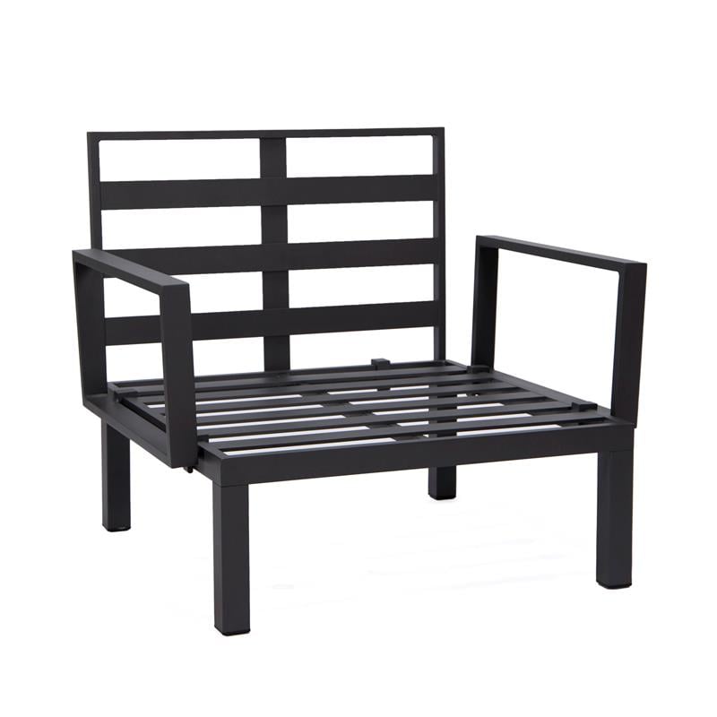 LeisureMod Hamilton 6-Peice Patio Conversation Set with Cushions in Orange