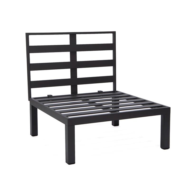 LeisureMod Hamilton 7-Peice Patio Conversation Set with Firepit Table in Gray