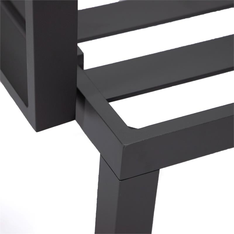 LeisureMod Hamilton 7-Peice Patio Conversation Set with Firepit Table in Gray
