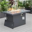 LeisureMod Hamilton 7-Peice Patio Conversation Set with Firepit Table in Gray