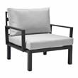 LeisureMod Hamilton 7-Peice Patio Conversation Set with Firepit Table in Gray