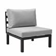 LeisureMod Hamilton 7-Peice Patio Conversation Set with Firepit Table in Gray