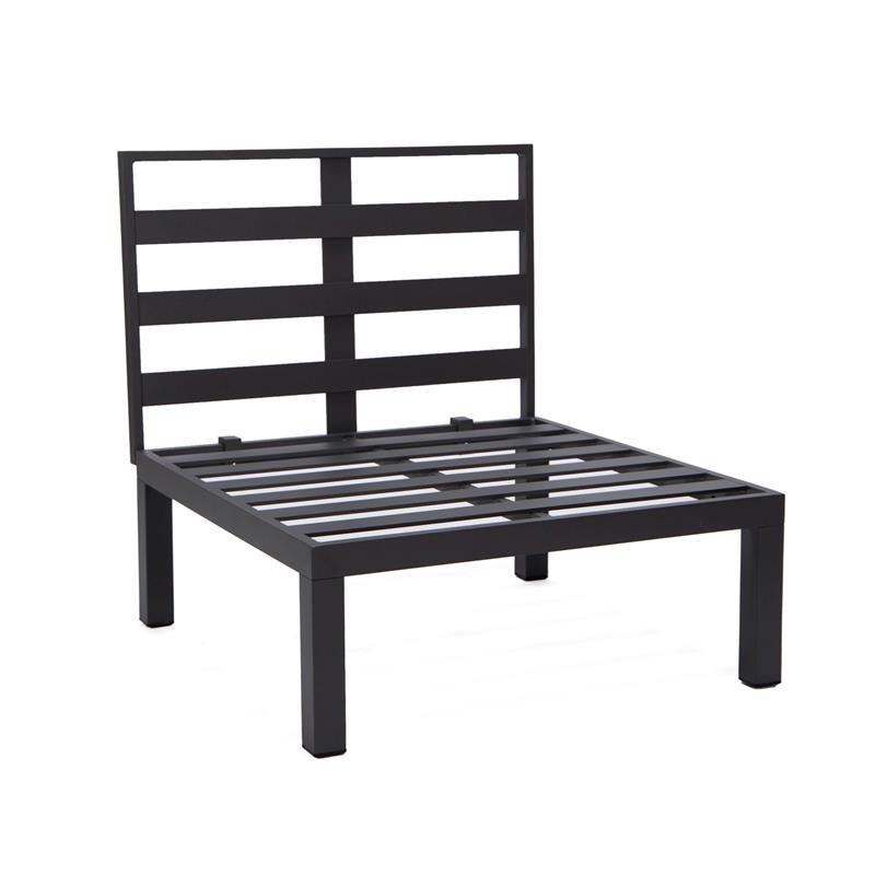 LeisureMod Hamilton 7-Peice Patio Conversation Set with Firepit Table in Orange