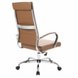 LeisureMod Benmar High-Back Mid-Century Modern Leather Office Chair in Brown