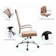LeisureMod Benmar High-Back Mid-Century Modern Leather Office Chair in Brown