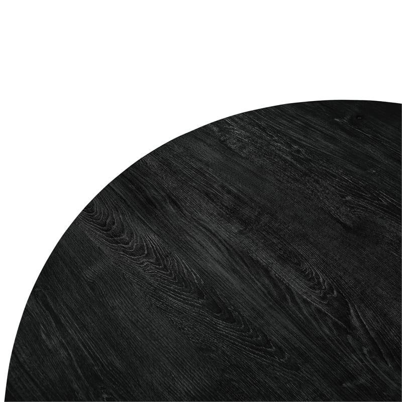 LeisureMod Ravenna Round Ebony Wood 47