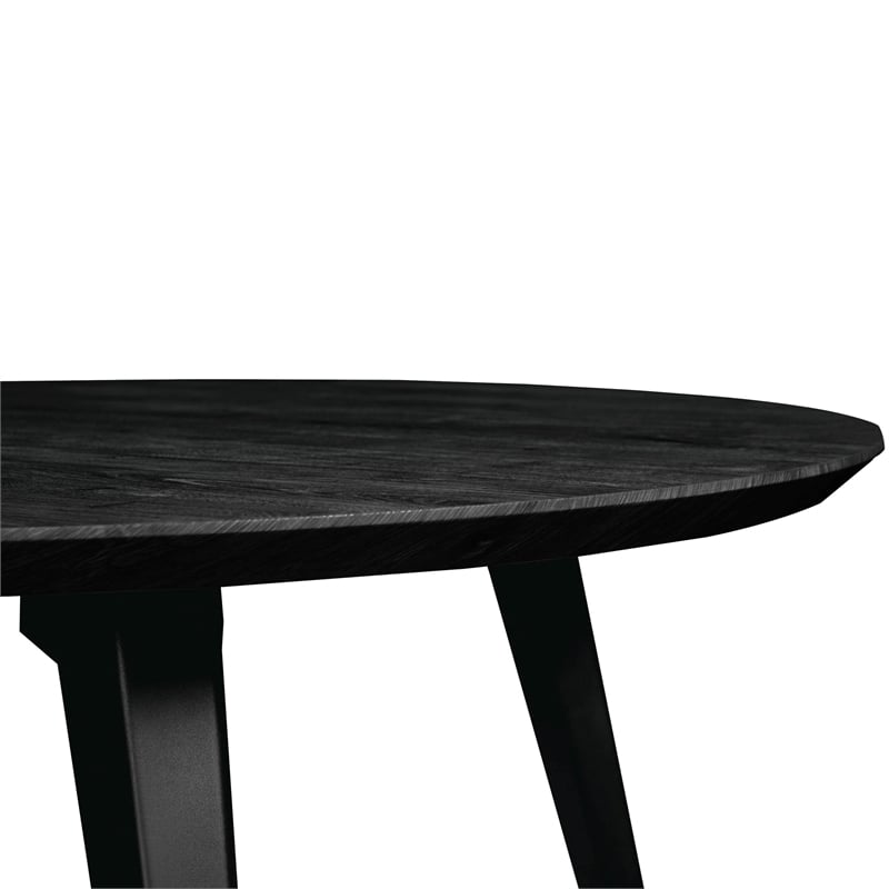 LeisureMod Ravenna Round Ebony Wood 47