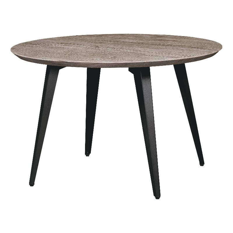 LeisureMod Ravenna Round Weathered Oak Wood 47