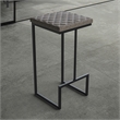 LeisureMod Quincy Quilted Stitched Leather Bar Stools in Gray