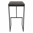 LeisureMod Quincy Quilted Stitched Leather Bar Stools in Gray