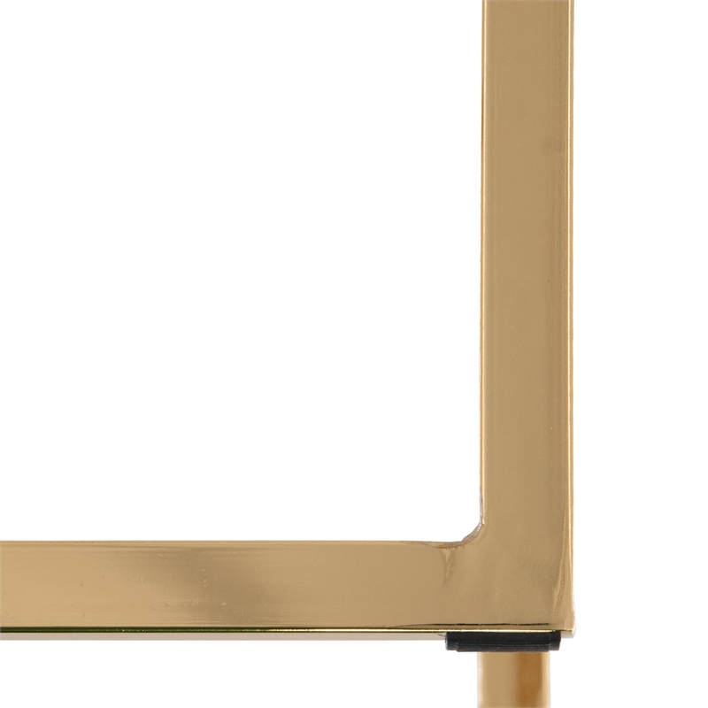 LeisureMod Quincy Stitched Leather Gold Metal Bar Stools in Peacock Blue