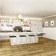 LeisureMod Quincy Stitched Leather Gold Metal Bar Stools set 2 in Charcoal Black