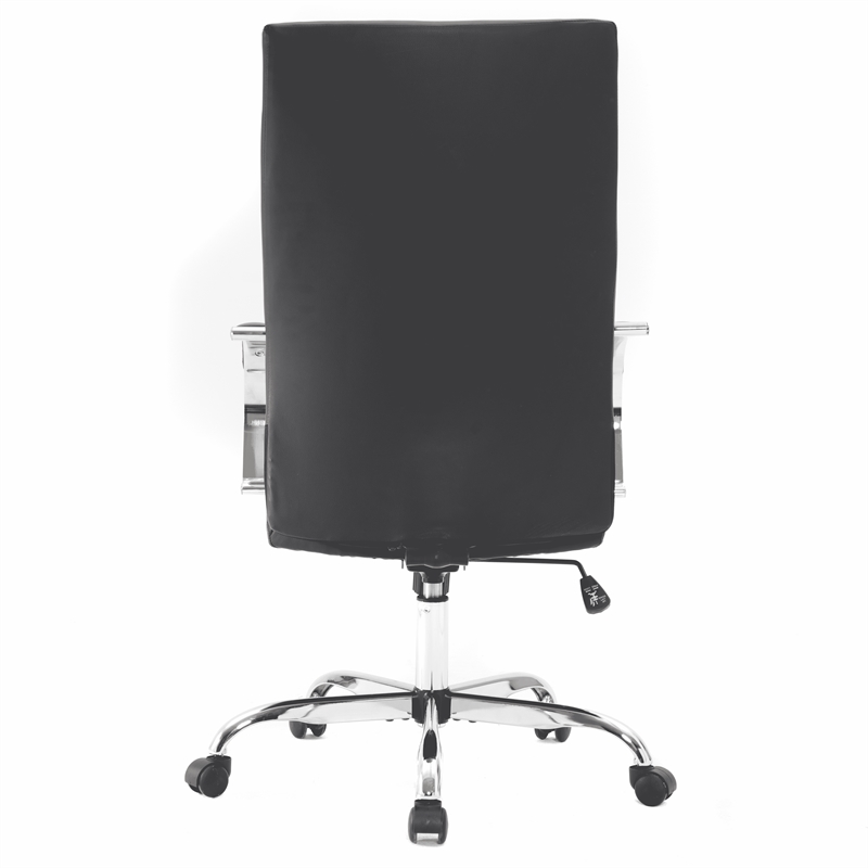 LeisureMod Sonora Modern High-Back Leather Conference Office Chair in Black