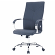LeisureMod Sonora Modern High-Back Leather Conference Office Chair in Navy Blue