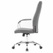 LeisureMod Sonora Modern High-Back Leather Conference Office Chair in Gray