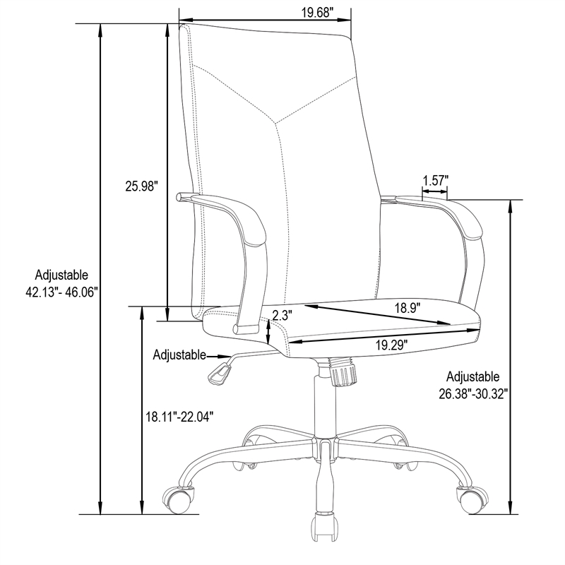 LeisureMod Sonora Modern High-Back Leather Conference Office Chair in Tan