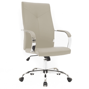LeisureMod Sonora Modern High-Back Leather Conference Office Chair in Tan