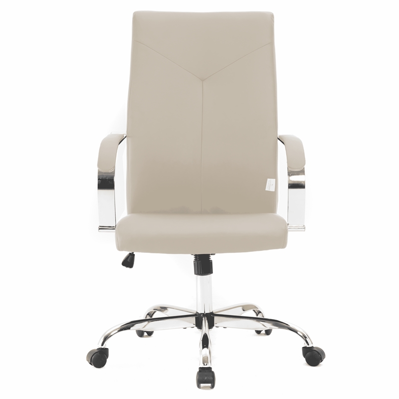 LeisureMod Sonora Modern High-Back Leather Conference Office Chair in Tan
