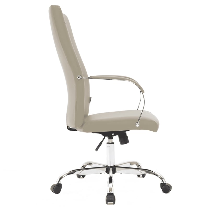 LeisureMod Sonora Modern High-Back Leather Conference Office Chair in Tan
