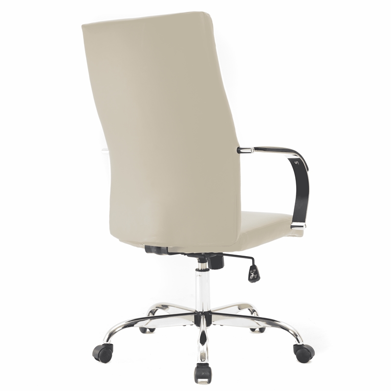 LeisureMod Sonora Modern High-Back Leather Conference Office Chair in Tan