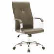 LeisureMod Sonora Modern High-Back Leather Conference Office Chair Olive Green
