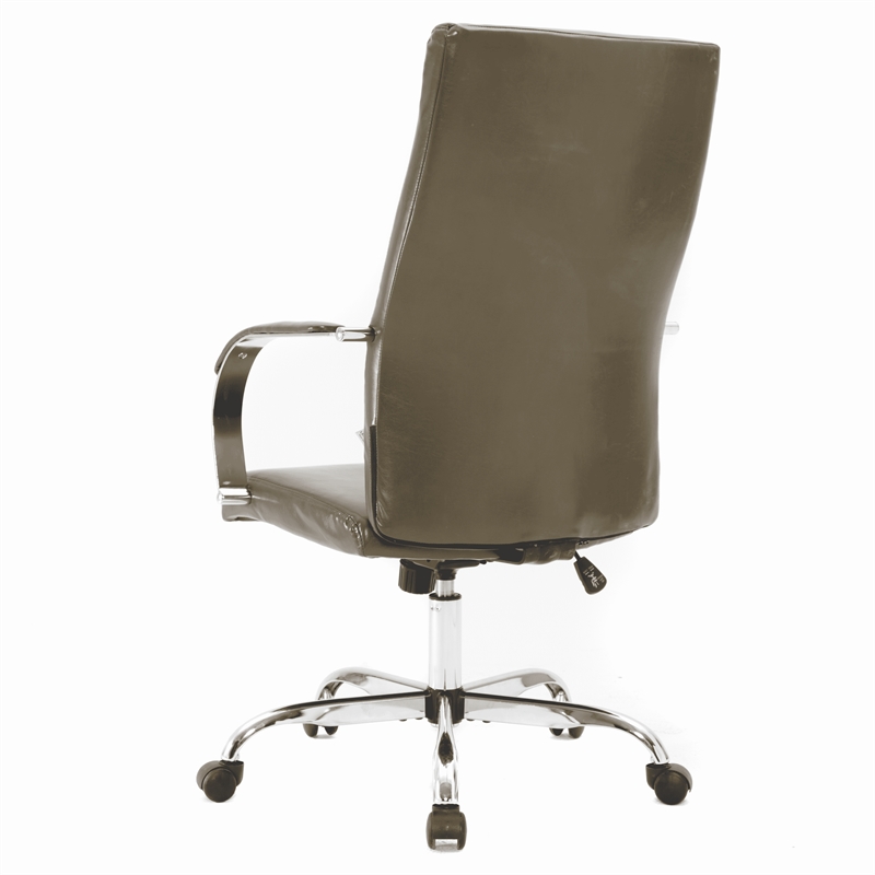 LeisureMod Sonora Modern High-Back Leather Conference Office Chair Olive Green
