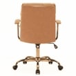 LeisureMod Regina Modern Padded Leather Executive Office Chair in Saddle Brown