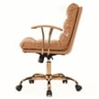 LeisureMod Regina Modern Padded Leather Executive Office Chair in Saddle Brown